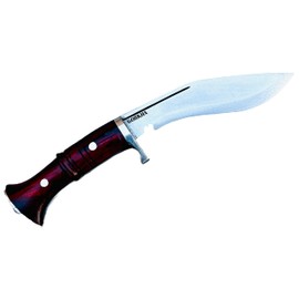 Gorkha Kukri Knife With Leather Cover – Full Tang Cold Carbon Stainless Steel Blade, 8.5 IN Tactical Machete (Wooden Handle) – Perfect for Outdoor, Hiking, Survival & Adventure