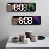 LED 9.1in Mirror Clock Multifunctional Digital Alarm Date Humidity Clock