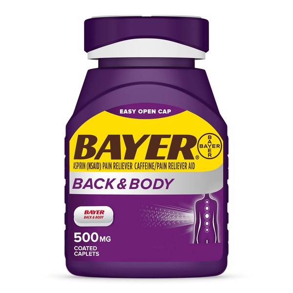 Bayer Extra Strength 500mg Aspirin Plus Caffeine for Powerful Pain Relief, 200 Coated Caplets