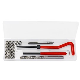 25Pcs Thread Repair Kit M4,Bollhoff M4 Helicoil Kit Thread Repair Insert Kit M4 with Transparent Plastic Box for Processing Hinery