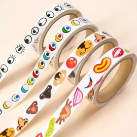 Search Place 3 Partnership 얼굴만들기 눈코입 롤스티커 [컬러 입] Face-Making Eye, Nose, Mouth Roll Sticker [Color Lips]