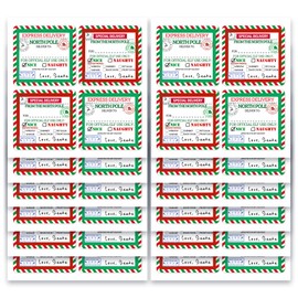 Mobiusea Creation Christmas Gift Tags Labels | 2 Inch | 60 Pcs Christmas Gift Labels | from Santa Labels | Special Delivery Labels | Christmas Labels for Kids | Nice List, Santa's Airmail Labels