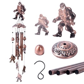 Bigfoot Gifts for Men and Women, Metal Bigfoot Wind Chimes with 6 Chimes and 4 Aluminium Tubes, Beautiful Sounds Sasquatch Gifts for Outside, Home, Lawn, Porch, Patio, Garden Decor, Yard Decoration
