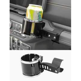 Savadicar 2-in-1 Phone Mount & Drink Holder for 2024+ Jeep Wrangler (JL) & Gladiator (JT) - Effortlessly Store Your Cellphone and Beverage, Interior Accessories, Black