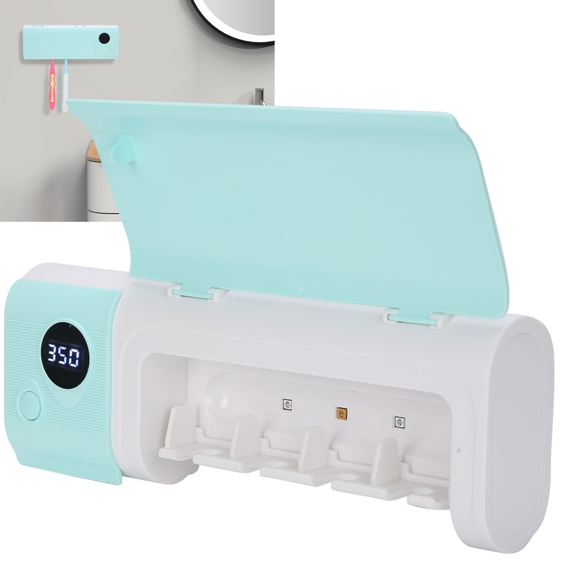 UVC Toothbrush Holder Wall Mounted Rack UV Light Cleaning Toothbrush