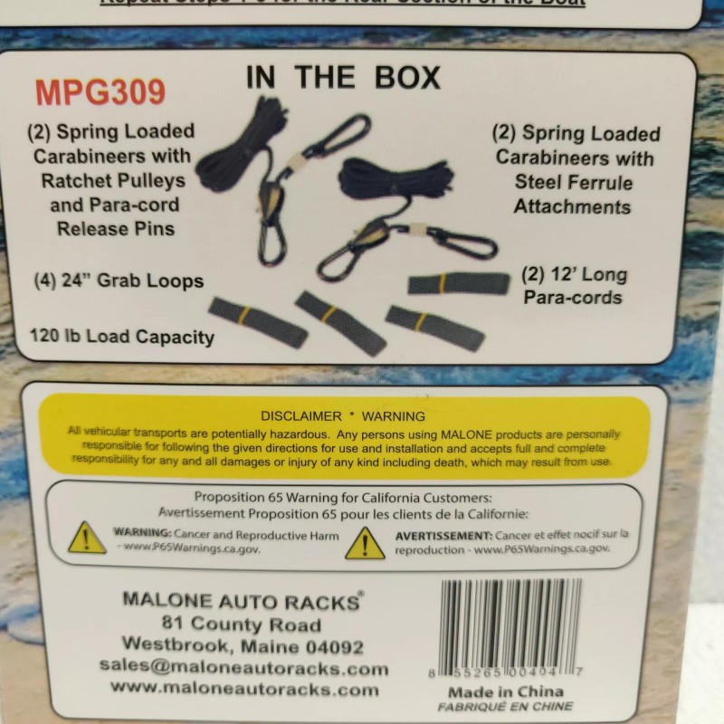 Malone Auto Racks SpeedLine Mini Ratchet Tie-Downs Kayak Canoe Jon