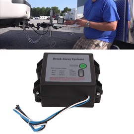 VINGVO Electric Trailer Brakes Breakaway Kit with Test Light, Trailer Brake Battery Box, 12V Electric LED Test Break Breakaway Controller Kit, Universal Break Away System for Caravans Vehicle