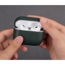 Haobobro Nappa Series Leather Case for AirPods Pro 2nd Generation (2022) - Handmade AirPods Pro 2 Leather Case - AirPods Pro 2 Leather Case - AirPods Pro 2 Protective Leather Case - Dark Green