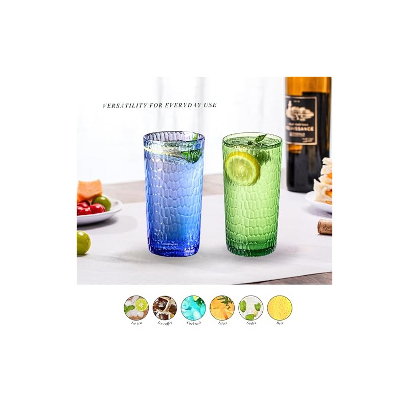 Vasos acrílicos coloridos de 22 onzas (juego de 8), vasos