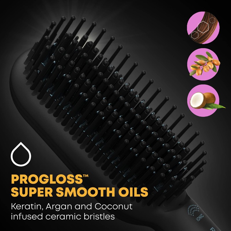 Revamp Progloss Deepform Ceramic Straightener Brush – Ionic Anti-Frizz Straightening