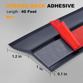 Garage Door Seal Top and Sides Seal Strip, Universal Rubber Weather Stripping Replacement, Weatherproofing Garage Door Seals with Adhesive Backed,Nails and Lids (Black, 27FT)