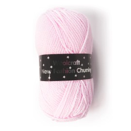 Woolcraft New Fashoin - Chunky Knitting Yarn/Wool - 100g Double Knit Ball -27 Shades (Baby Pink - 157)