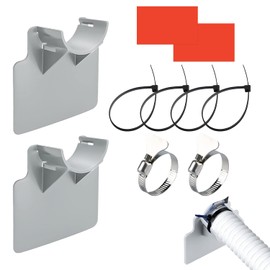 Pack of 2 pool hose holders, swimming pool pipe holder, pool hose holder with cable tie, prevents strain tearing puncture (26 mm - 38 mm)