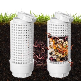 Blosssound 2 Pcs Inground Worm Composter Outdoor Farm Compost Bin Reducing Food Waste Composting Systems Sustainable Worm Composter for Raised Garden Beds at Home(11.81 x 4.33 x 4.33 Inch)
