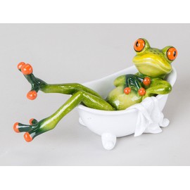 Cute Frog in Bathtub Decorative Figurine Decorative Figurine Bath