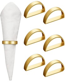 SYZOW Gold Napkin Rings – 6 pack Metal Napkin Rings Napkin Ring Holders for Dining Suitable for Weddings, Birthday, Christmas, Dinners, Table Decorations