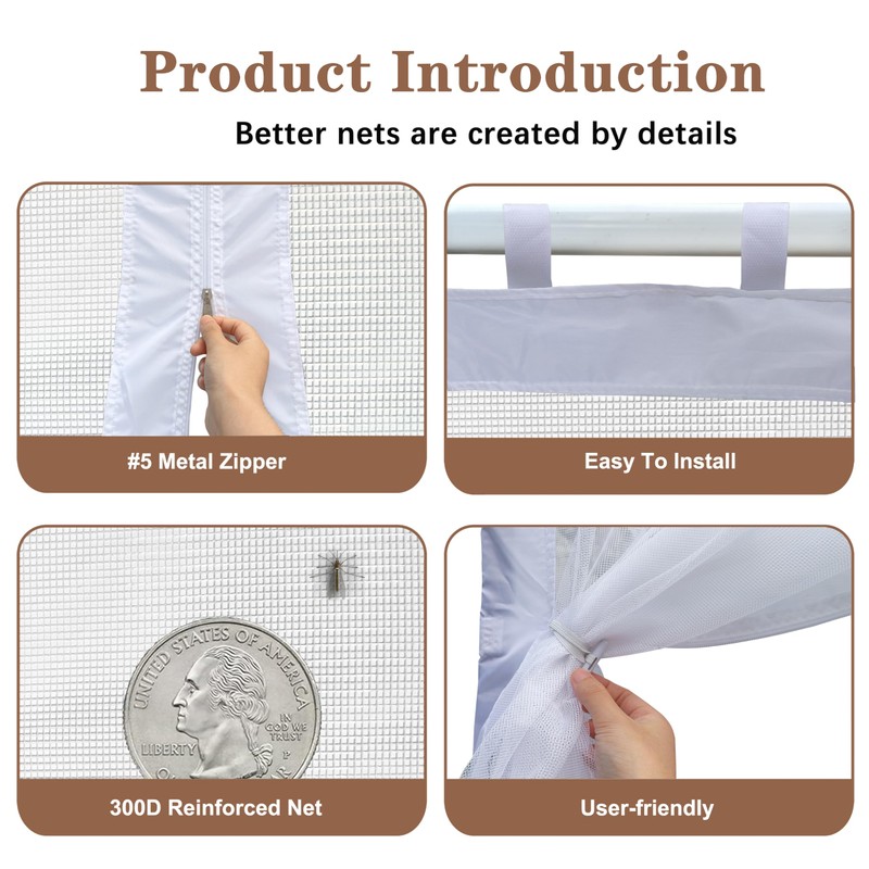 SCOCANOPY Replacement Mesh sidewall for Most 12x12 Canopy Or Gazebo,(White)