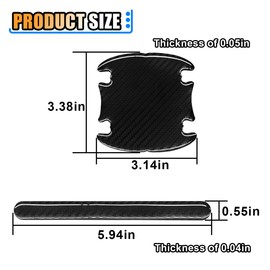 KITUREK Car Door Handle Scratch Protector, Traceless Car Door Cup Handle Sticker Decal, Car Door Bowl Protector, Car Door Paint Protection Film for Most Models (12PCS, Carbon Fiber)