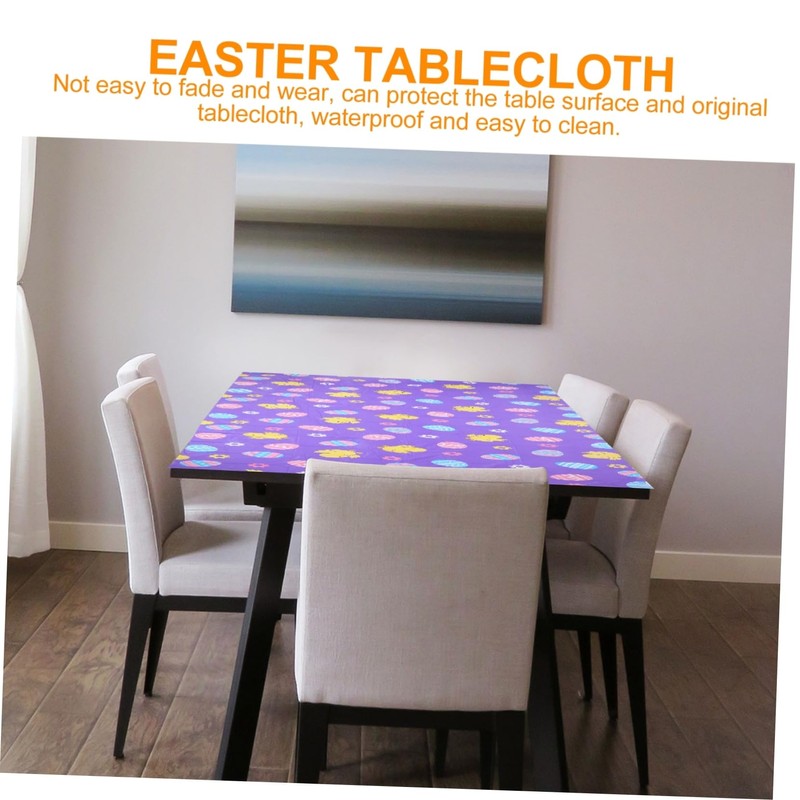 Alipis Easter Egg Tablecloth Set 2pcs Easter Table Cover for