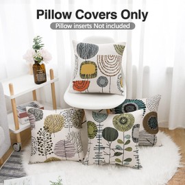 4er Set Kissenbezüge 40x40cm Blumen Dekokissen Kissen Beige Abstrakte Vintage Dekoration Sofakissen Quadrat Leinen Dekorative Kissenhülle Zierkissenbezüge für Sofa Schlafzimmer Wohnzimmer Auto