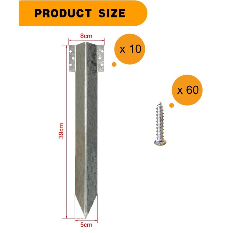 Metal Sleeper Stake,10pcs 15 Inch Landscap Edging Anchoring Spikes,Fixing Pegs