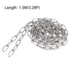 sourcing map Stainless Steel 304 Hardened Proof Coil Chain 1.5m