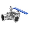 DERNORD 2" Tri Clamp Sanitary Ball Valve, 3-Way Ball Valve