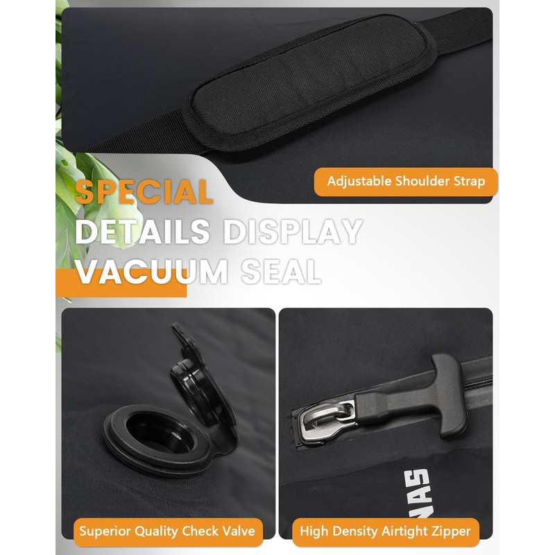 2Pack Vacuum Seal Bags For Clothing Travel With Wireless Pump