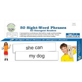Essential Learning Products 50 Sight-Word Phrases for Emergent Readers Aid 8 x 2 Inches