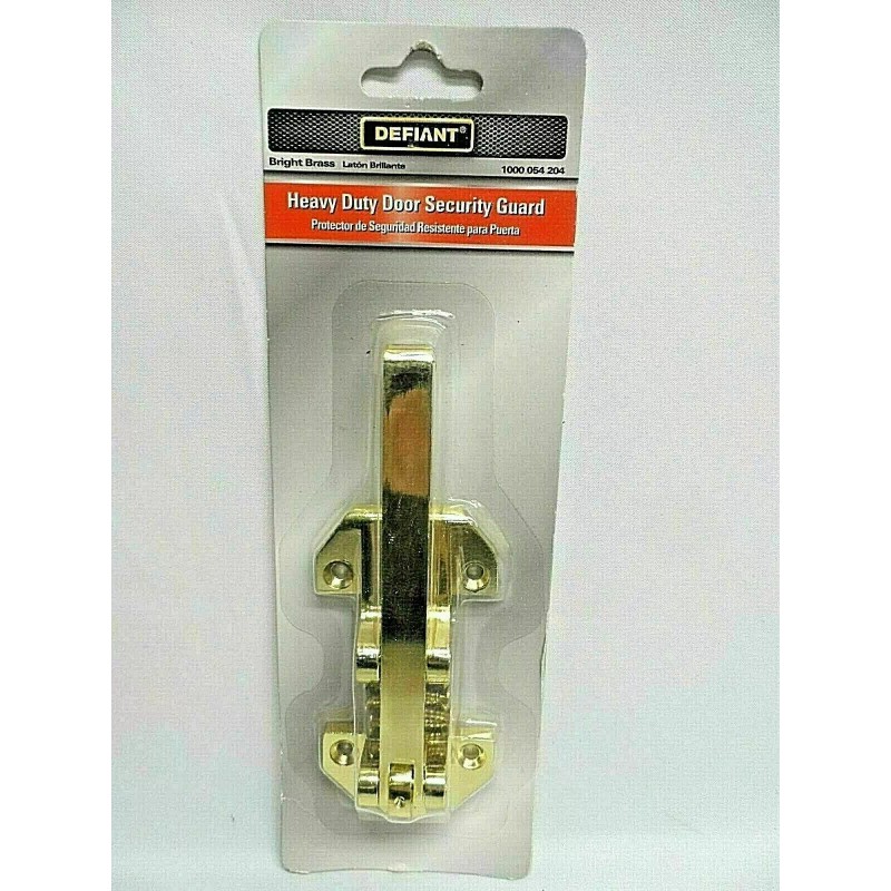 Defiant Door Security Guard Lock Bright Brass Heavy-Duty Defiant Home