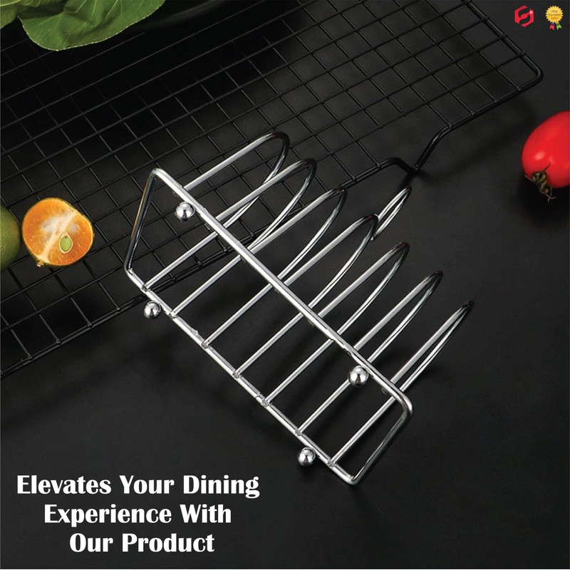 Toast Rack Chrome Toast Holder Rack with Ball Feet Stand