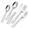 EUIRIO 40-Piece Hammered Silverware Set, Stainless Steel Flatware Set for