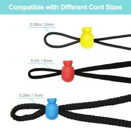 100PCS 10 Assorted Colors Spring-Loaded Plastic Round Bubble Cord Lock for Face Mask Earloop, Multifunctional Sliding Adjustment End Toggle Stopper Reusable Single Hole Comfortable Fit Buckle Fastener