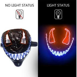 Ahuimin LED Mask, Halloween Mask, Cosplay, Scary Mask, Glowing Mask, Halloween Accessories, Cosplay Accessories, Mask, Horror Mask, Funny, Costume, LED Mask, Event, Party, Christmas, Halloween, School