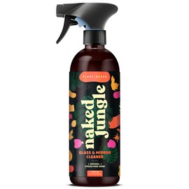 Naked Jungle Premium Plant-Based Glass Cleaner and Mirror Cleaner Spray for Streak-free Shine, Multi Purpose Car Window Cleaner, Eye Glasses Cleaner, Shower Glass Cleaner, 24 oz