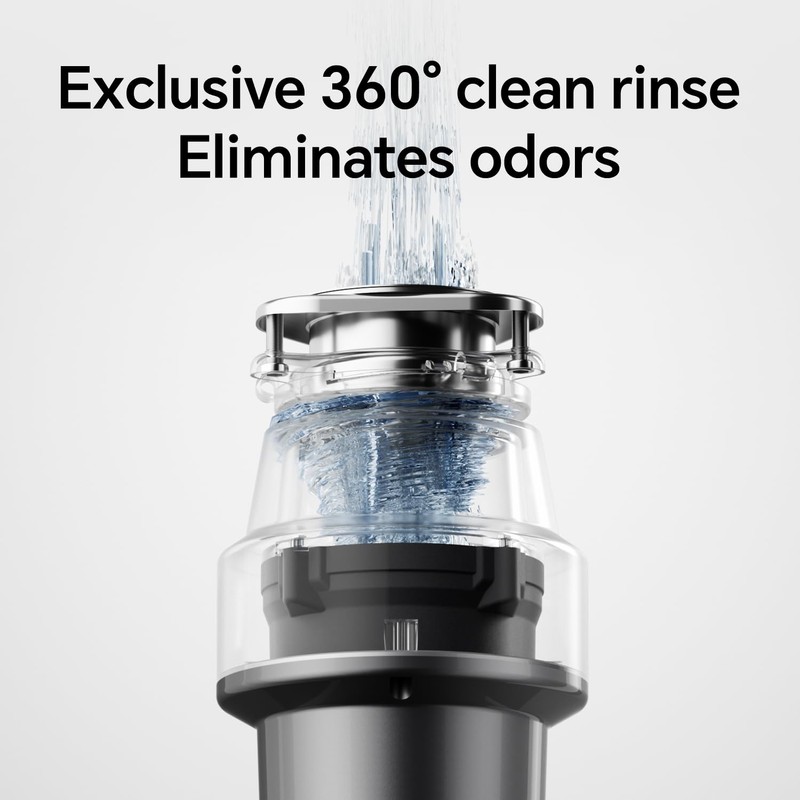 Ranein 1/2 HP Garbage Disposal with Power Cord, Quiet Stainless