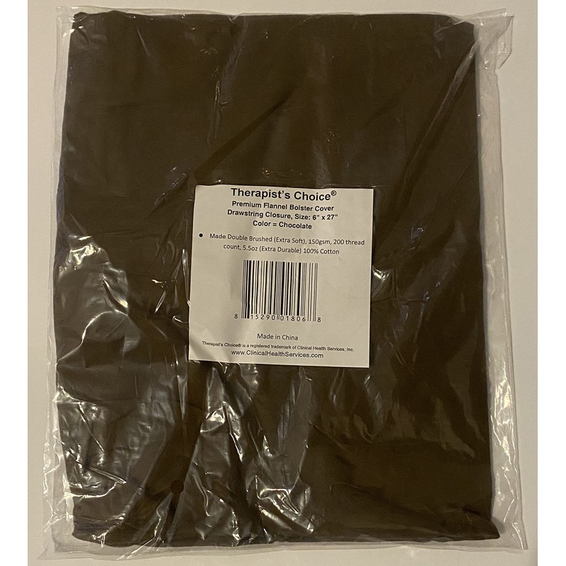 Therapist’s Choice Premium Flannel Bolster Cover with Drawstring Closure, Soft