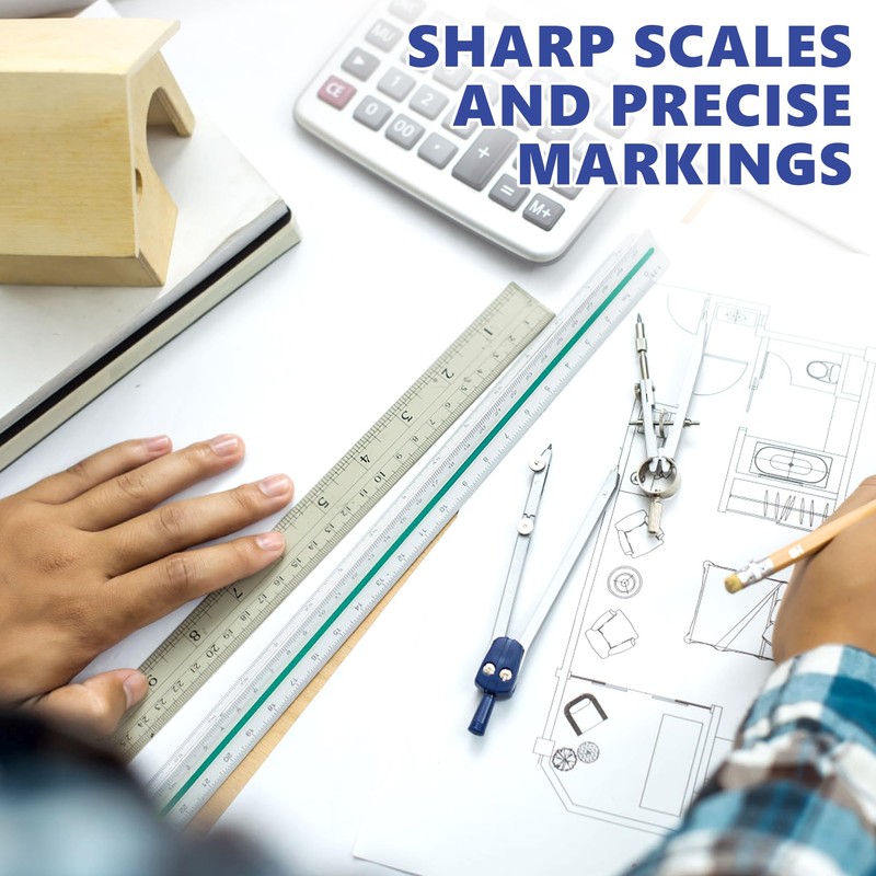 Architectural Ruler, Plastic Ruler, Triangular Scale Ruler for Architects and