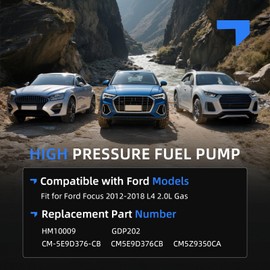 Loautong High Pressure Fuel Pump Fit for Ford Focus 2012-2018 L4 2.0L Gas, Replace# CM-5E9D376-CB CM5E9D376CB HM10009 GDP202 CM5Z9350CA