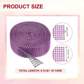 PATIKIL 1.5"x10 Yards Crystal Rhinestones Mesh Ribbon, 4mm Diamond Ribbon Bling Wrap Rhinestone Strips for Crafts Wedding Party DIY Decoration Jewelry Making, Pink