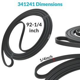TEPU 341241 Dryer Belt Compatible with whirlpool kenmore amana maytag roper Replacement Parts, 341241 Dryer Drum Drive Belt Replaces AP2946843 8066065 W10127457 FSP341241 PS346995 WED4815EW1, 1Pack