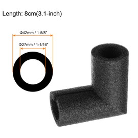 Rebower 12pcs Elbow Insulation Foam Tube Connector 27x42mm 3" Heat Preservation Elbow Foam Pipes [for Tubing Outdoor Water Pipe Protection] - Black