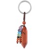 Nupuyai Hexagonal Red Jasper Crystal Stone Keychain Hand Charm Keychain