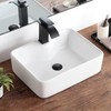 KDKSC Bathroom Vessel Sink 19"x15" Rectangular White Bathroom Sink with