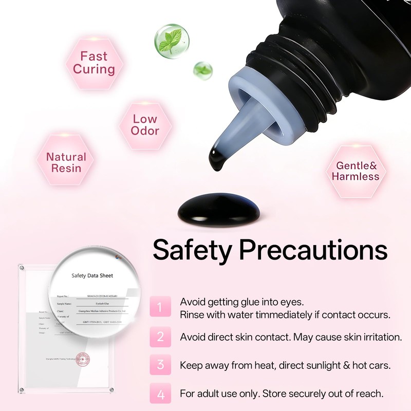 Buqikma Professional Lash Extension Glue 5ml, Black