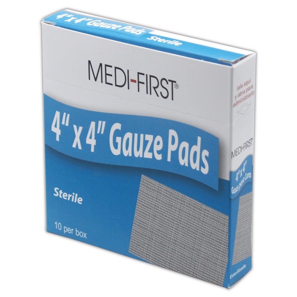 Medique MP62073 Medi-First Sterile Gauze Pad, 4" x 4", White (Pack of 25)