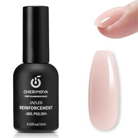 CHERIMOYA Gel UV LED de Refuerzo Nude Translúcido 15ml Reinforcement Builder Overlay Strengthener Gel Polish Soak Off, Fortalecedor Uñas Naturales Déb