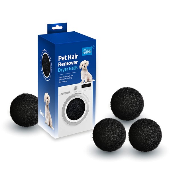 Reusable Pet Hair Remover, Pet Hair Removing Foam Dryer Balls, Dog and Cat Hair Remover, Lint Remover, Rid Clothes and Laundry of Lost Hair, Pack of 6 Balls