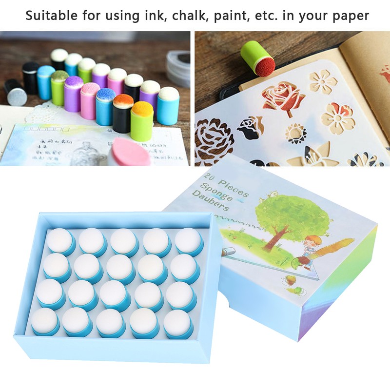 20pcs Sponge Daubers Painting Drawing Graffiti DIY Smearing Coloring Finger