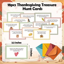 wenhihsiy Thanksgiving Scavenger Hunt Games, Fall Holiday Treasure Hunt Clues Game Cards, Thanksgiving Party Games for Family Friend Groups, Fall Theme Party Decorations Supplies Favors，04